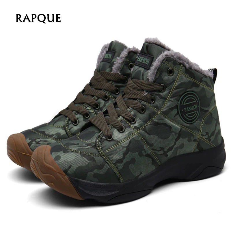 

Big Size Men's Winter Snow Boots Men Warm Plush Ankle Shoes Men Camouflage Color Platform Sneakers Man Footwear Drop Shipping