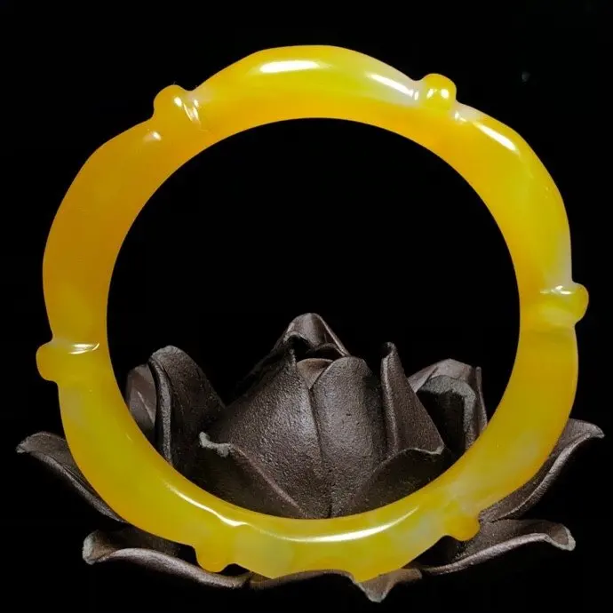 

Old agate and chicken butter yellow bamboo bracelet, exquisite woman, taste life Ladies bracelets high-end jewelry luxury jewelr