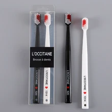 2 шт./упак. черно-белая зубная щетка для пар с сердцем Мягкая Щетина зубная щетка Экологичная нано зубная щетка уход за зубами щетка для взрослых