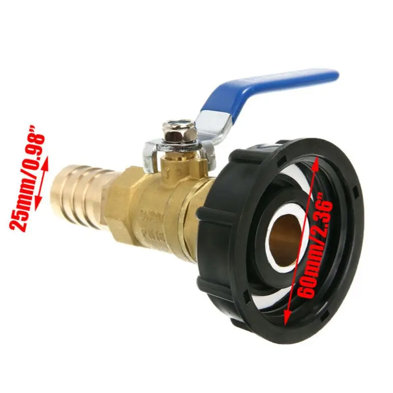 IBC резервуар для воды адаптер " грубая резьба S60X6 соединитель воды стык фитинг шланг бак полный поток Барб масло топливо для сада ирригати