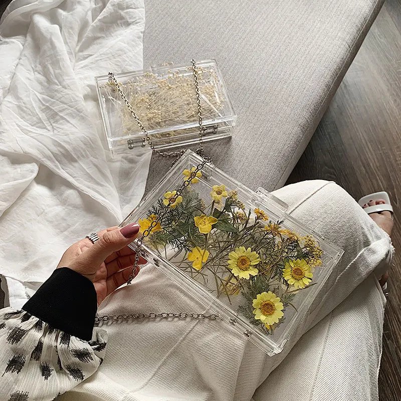 

Transparent Pvc Jelly Women's Shoulder Bags Creative Pvc Daisy Chains Messenger Bag Transparent Jelly Bag Ladies Messenger Bags