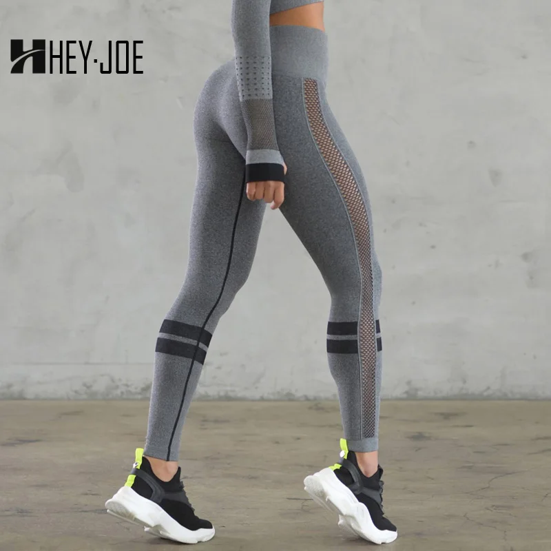 Женские Бесшовные Леггинсы HEYJOE лоскутные леггинсы с высокой талией для фитнеса 4