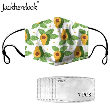

Jackherelook Fashion Avocado Pattern Printed Adults Kids Mouth Muffle Resuable Mascara Dustproof Filters Mascarillas Avocado