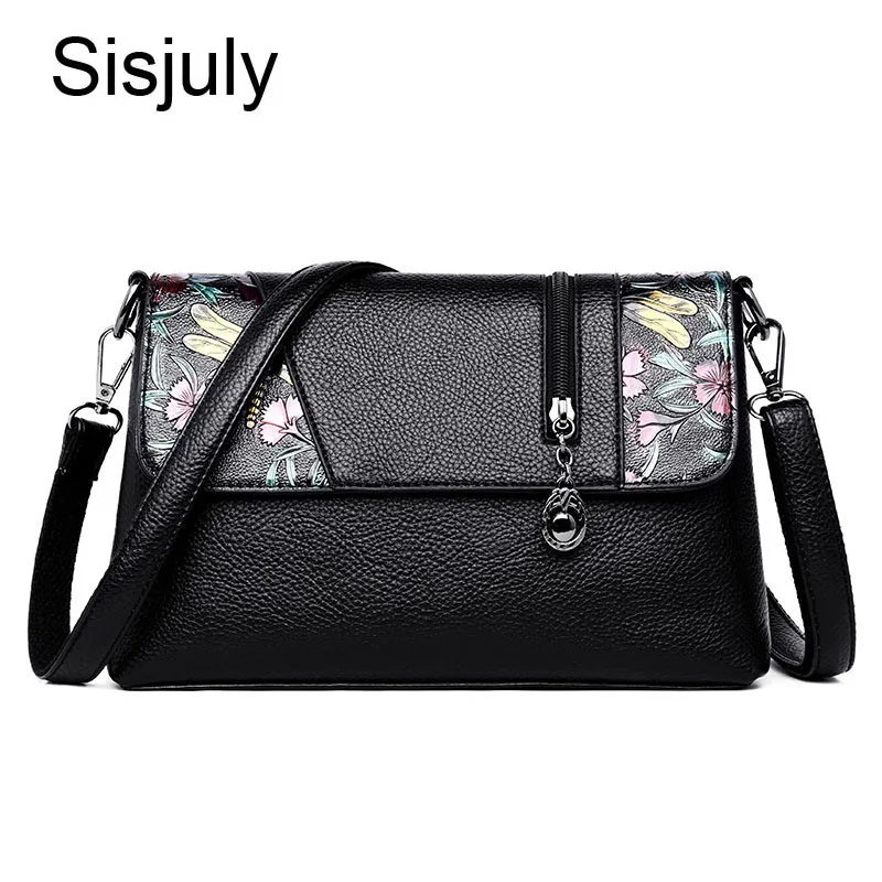 

Sisjuly Pilow Leather Shoulder Bag Women Crossbody Bags for Women Flower Decoration Bags Ladies Messenger Bolso De Mujer