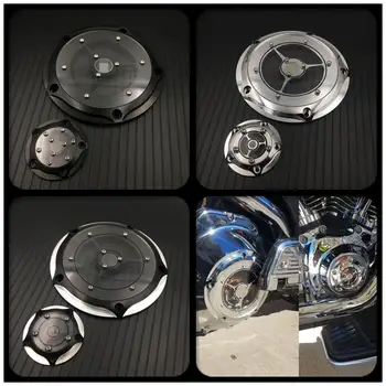 

For Harley Road King Softail Dyna FLHRS FLTFB Chrome Black Motorcycle RSD Derby Cover & Timing Timer Covers CNC Aluminum 5 Hole