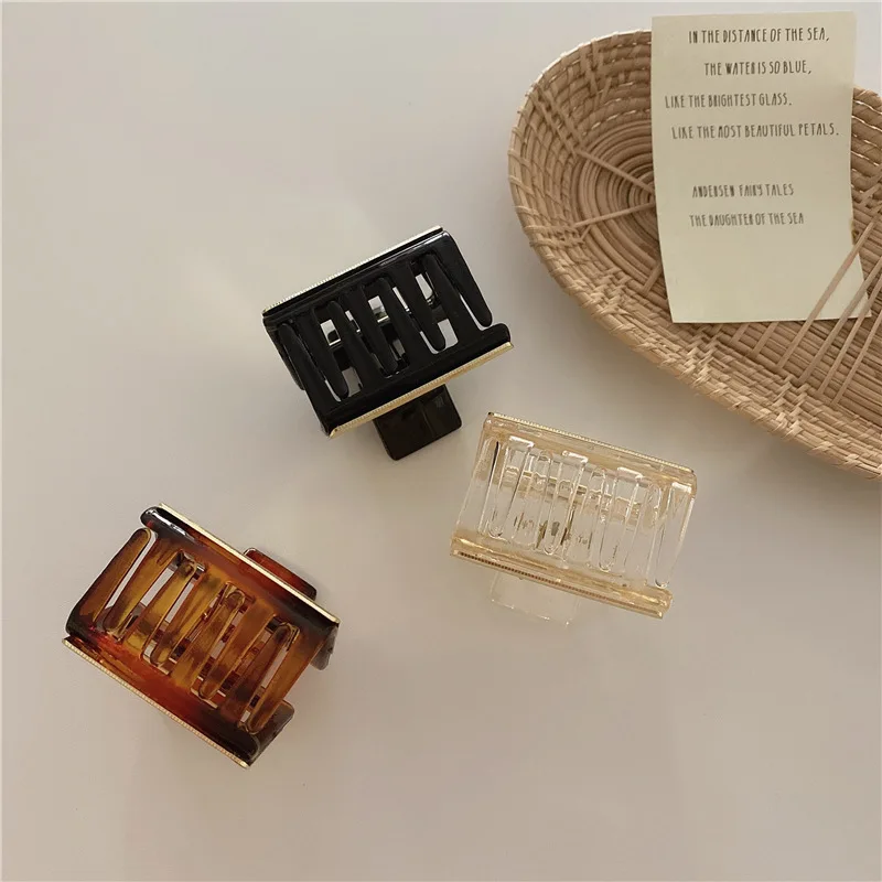 

Metal Acrylic Geometric Hollow Rectangle Acetate Acrylic Hair Clips Girls Hairpins Crab Claws Clamp Hair Accessories for Women