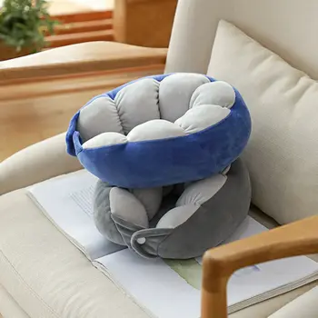 

U-Shaped Memory Foam Rebound Travel Office Pillow Neck Support Head Rest Airplane Sleep Soft Cushion Pea Shape Pillow