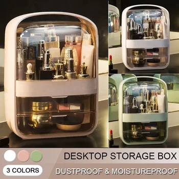 

Large Capacity Makeup Organizer Protable Cosmetic Storage Box Organizer Desktop Jewelry Nail Polish Makeup Drawer Container