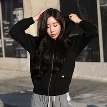 Осеннее Спортивное повседневное женское пальто стиль свободный крой быстросохнущие Спортивные Повседневные костюмы из хлопка для йоги и бега