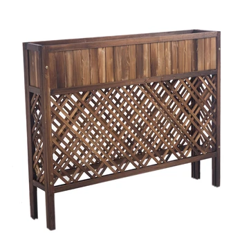 

Wood Partition Outdoors Balcony Grid Flowerpot Frame Restaurant A Living Room Indoor Solid Wood Decorate Shelf