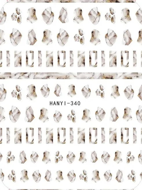 Новейший HANYI-337 338 341 звездный свет французский дизайн 3d ногтей маникюр задний клей наклейка декорации ногтей искусство - Цвет: 340