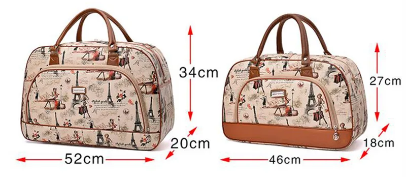 Корейская Женская водонепроницаемая сумка с принтом, Женская дорожная сумка, компактная сумка для поездки, дорожная сумка из искусственной кожи, сумка для багажа