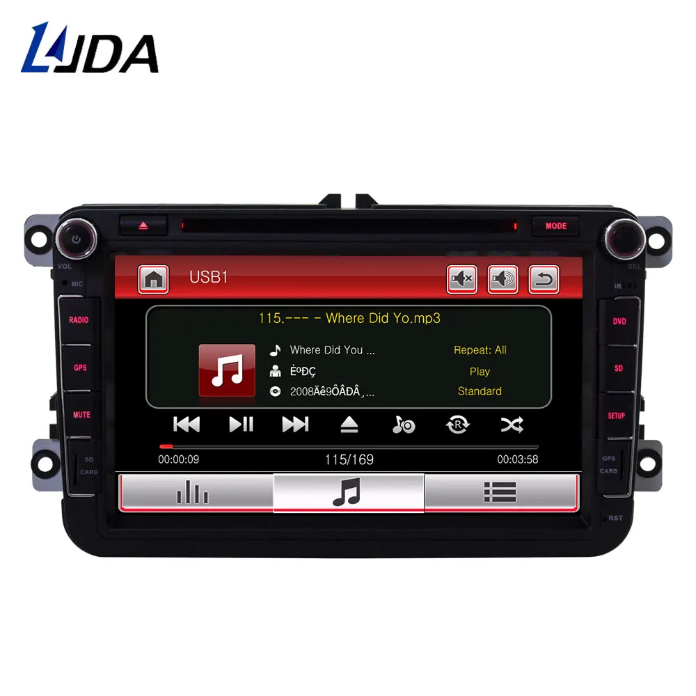 LJDA автомобильный мультимедийный плеер для VW POLO PASSAT b6 golf 5 Skoda Октавия wifi радио dvd automotivo gps 2 DIN Авторадио