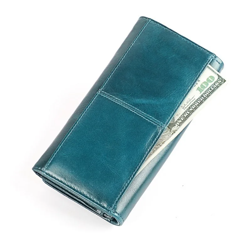 Long Clutch Wallets for Women Coin Purse Phone Pocket Genuine Leather Female Wallet Card Holder Money Bag Carteira