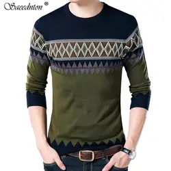 2019 брендовый Повседневный осенне-зимний теплый пуловер вязаный полосатый мужской свитер мужское платье Толстые мужские теплые свитера