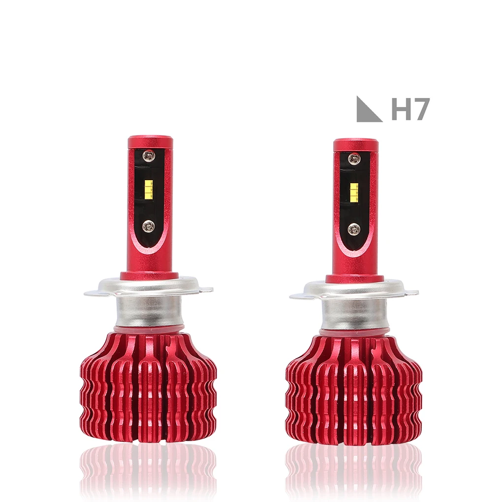H7 1 пара H1/H3/H4/H7 50 Вт светодиодный фары лампы белый луч высокой мощности автомобиля передняя фара для вождения лампы 6500K дальнего света - Испускаемый цвет: H7