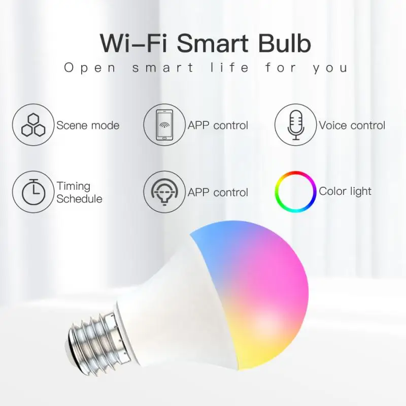 LED Wifi Smart Light Bulb Energy Saving Lamp RGB+CCT Dimmable Indoor Lighting Smart Voice Control Works With Alexa Google Home images - 6