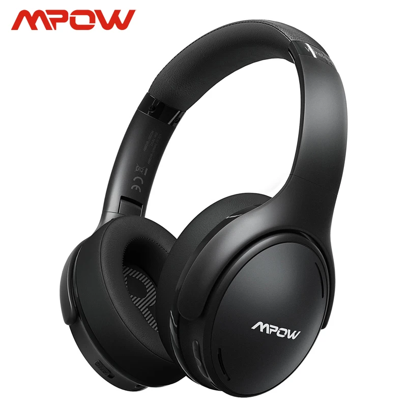 Cancelamento de Ruído Fones de Ouvido Leve sem Fio Tempo de Jogo Mpow Bluetooth Ativo Cvc 8.0 Mic 30hrs Carga Rápida H19 Ipo 5.0