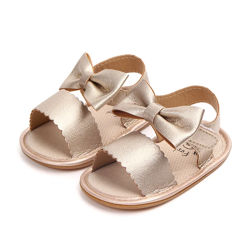 

2019 Summer for 0-18M Cute Newborn Infant Baby Girls Bowknot Princess Shoes Toddler Summer Sandals PU Non-slip Rubber Shoes