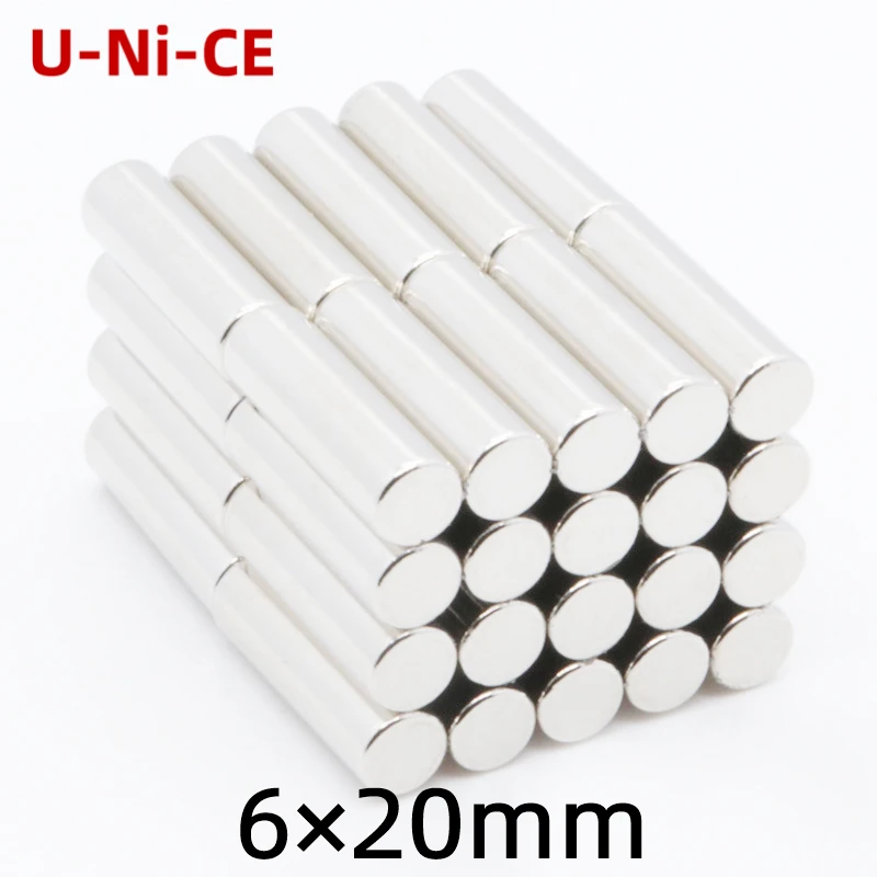 

3/10/30 pieces 6mmX20mm strong cylinder rare earth magnet 6X20 neodymium N35 Mini small magnets 6*20mm