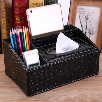 

Multifunctional leather tissue box European-style household car drawer box napkin box coffee table tissue storage box customizat