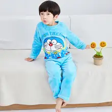 Зимняя детская флисовая Пижама теплая фланелевая одежда для сна для девочек детская пижама из кораллового флиса Зимняя Пижама