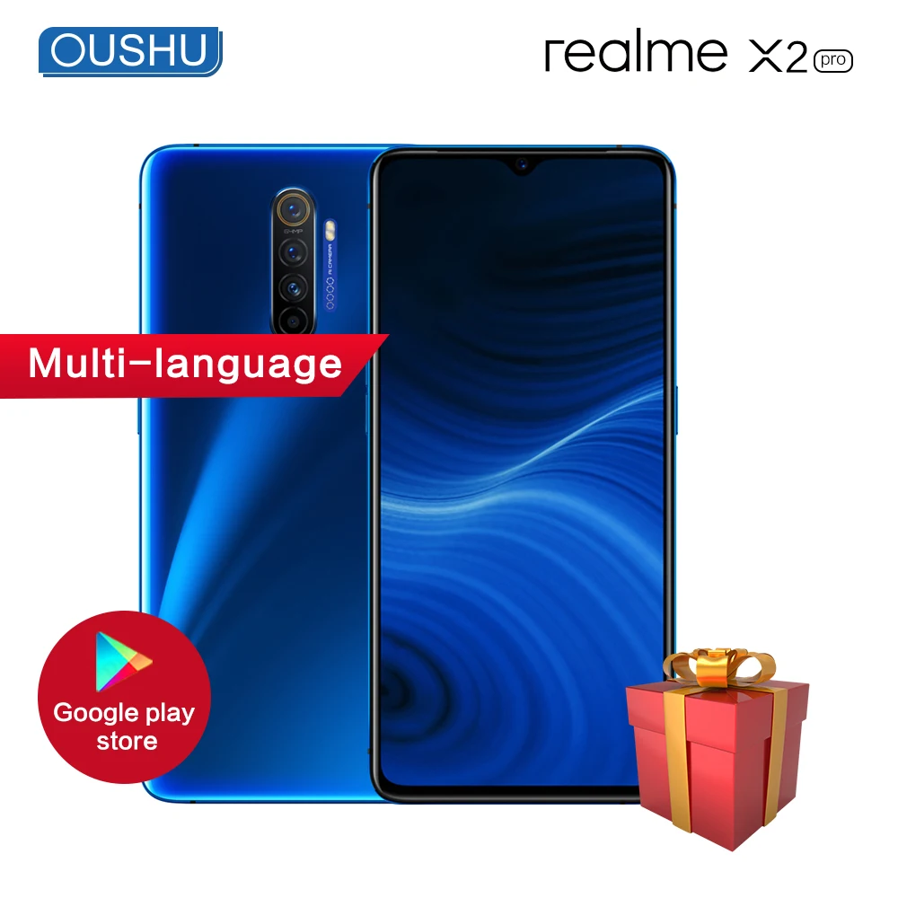 Смартфон OPPO Realme X2 Pro 8 ГБ 128 Celular Snapdragon 855plus 6 5 дюймов полный экран Распознавание
