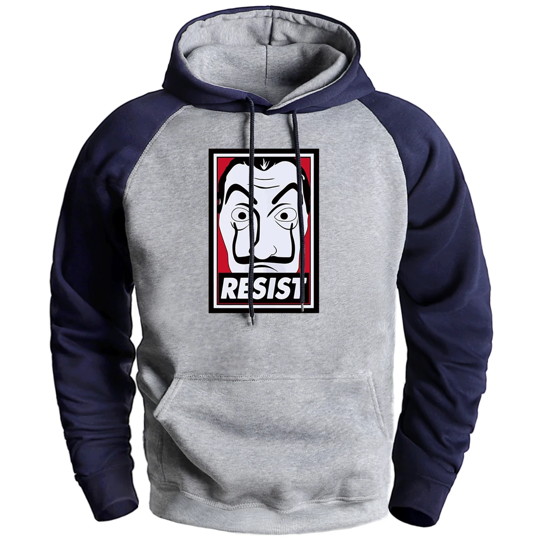 House Of Paper Money Heist La Casa De Papel Men Winter Hoodie Man Casual Loose Fit Pullover 2020 Fleece Warm Raglan Hooded Hoody | Мужская