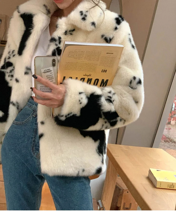 Women's mink coat mink cow white fur coat casual jacket new fashion young  jacket down puffer coat