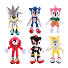 6 Styles 30cm Sonic The Hedgehog Soft Stuffed Plush Doll Toys Cartoon Anime Dolls Toys Boy Girl Toy For Kids Birthday Xmas Gift Stuffed Animals