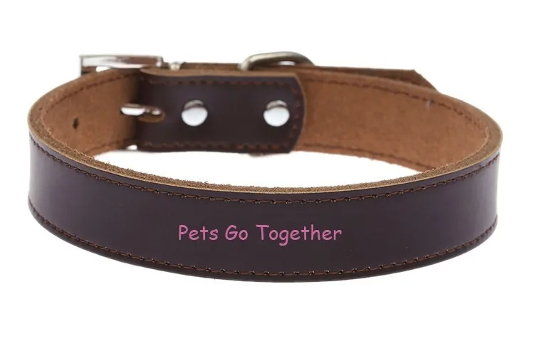 Genuine Leather Dog Collar Simple Design Chihuahua Small Dog Collar Adjustable Cat Collar Leather Lead collar perro petshopXS-XL