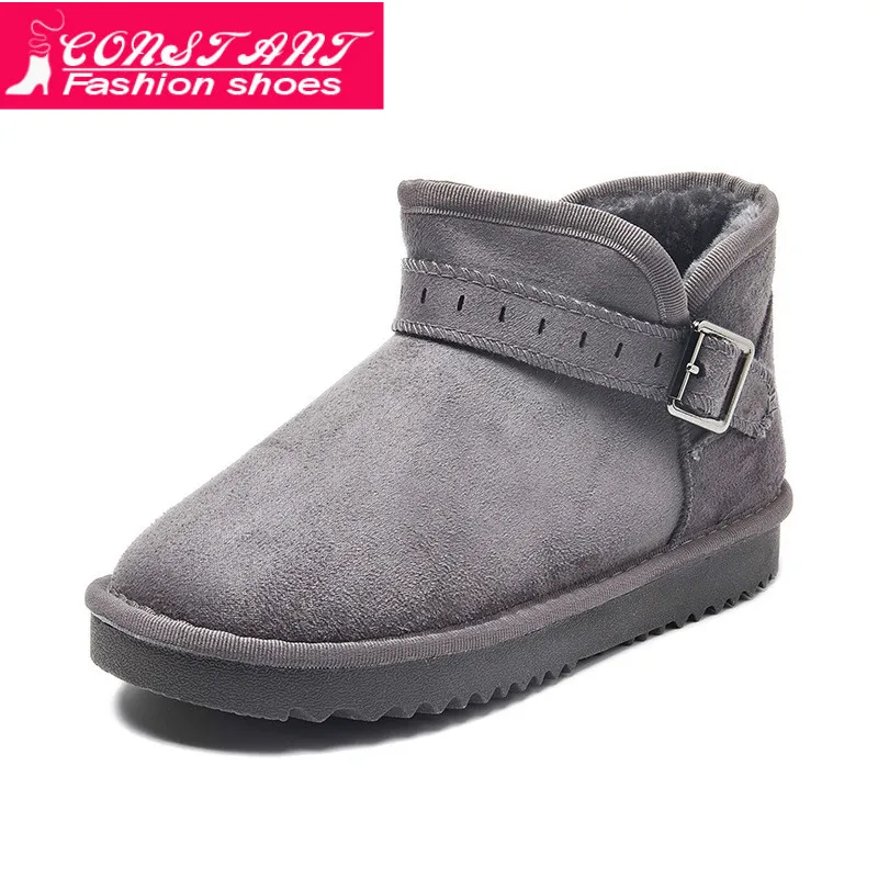 

Snow Boots Female Short Tube 2019 Winter New Short Boots Korean Version Plus Velvet Boots Warm Flat Bottom Wild Cotton Shoes