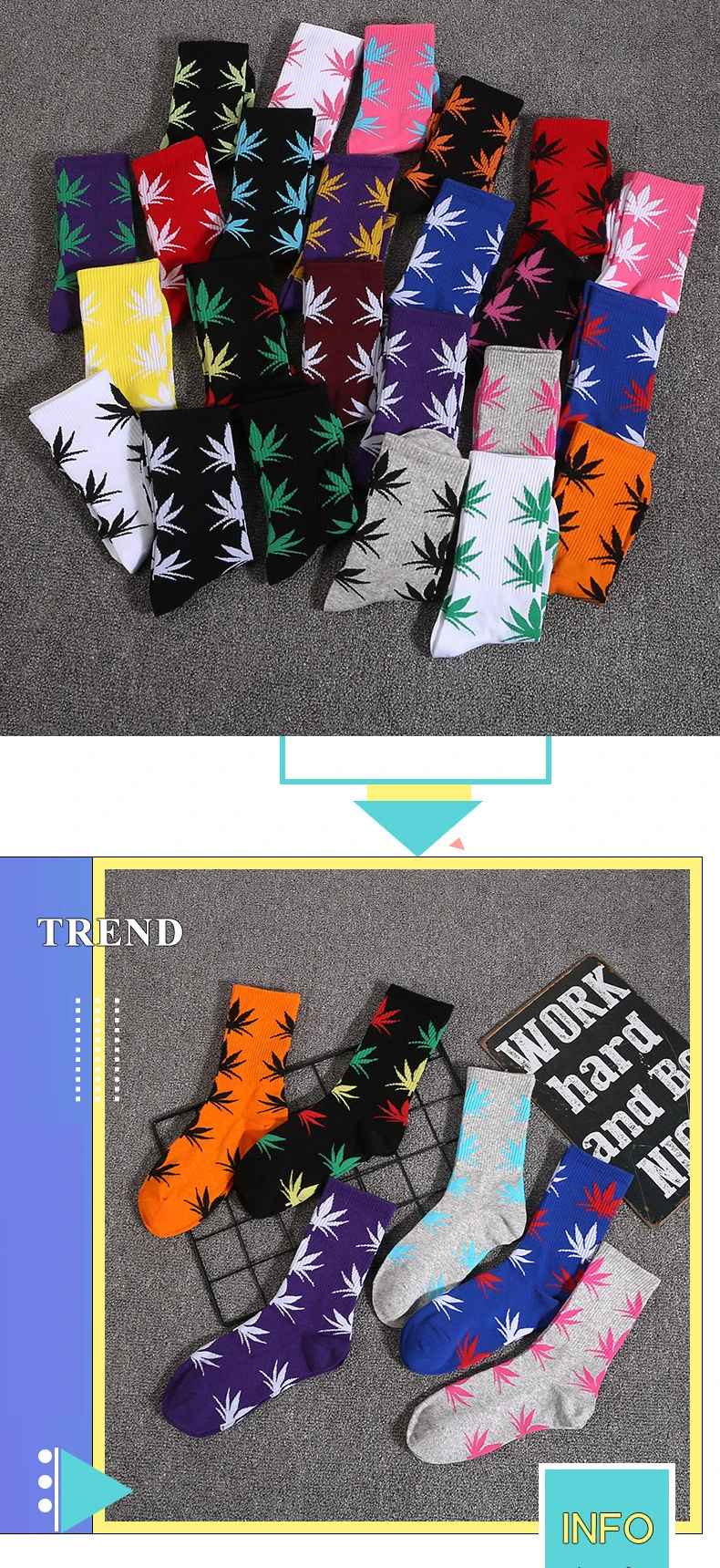 Клен носки с листьями ins/Лидер продаж, Для мужчин/Для женщин Корейский ulzzang трубка носки Harajuku уличный стиль, носки в стиле хип-хоп, хлопковые носки