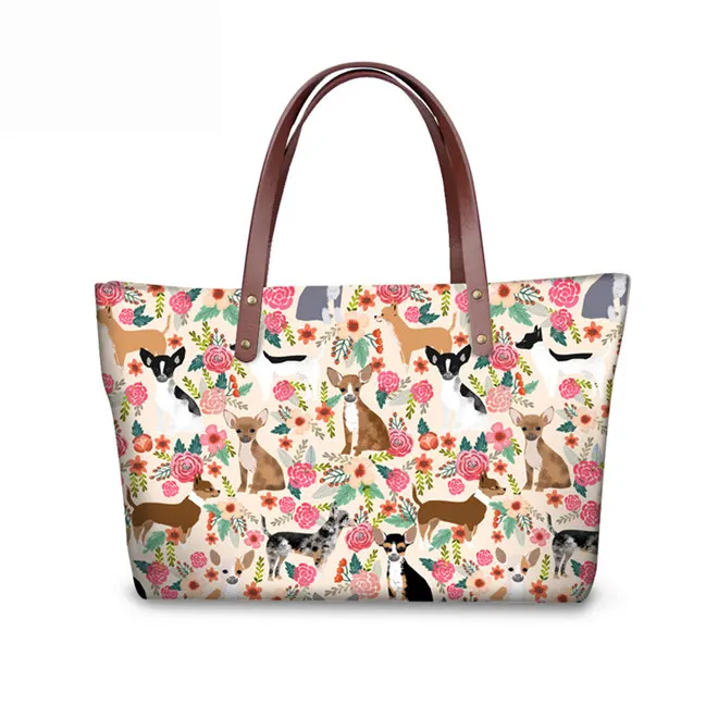 FORUDESIGNS/женские сумки с принтом таксы и собаки, сумки с верхней ручкой, роскошные сумки, женские сумки, дизайнерские женские пляжные сумки - Цвет: ZJZ084AL