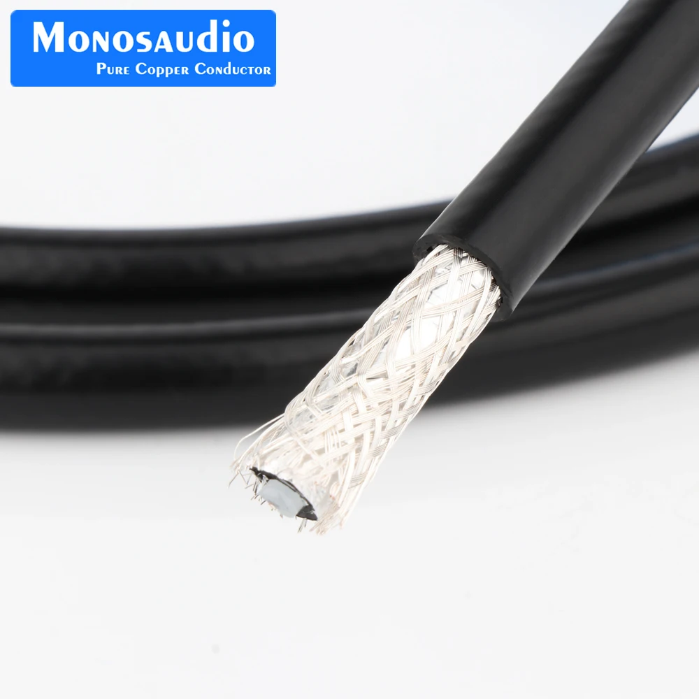 Monosaudio Reines Silber Stecker Koaxialkabel 75 Ohm A205 2 Kerne reines Silber Kabel für DIY RCA Digitalkabel – Detail 11