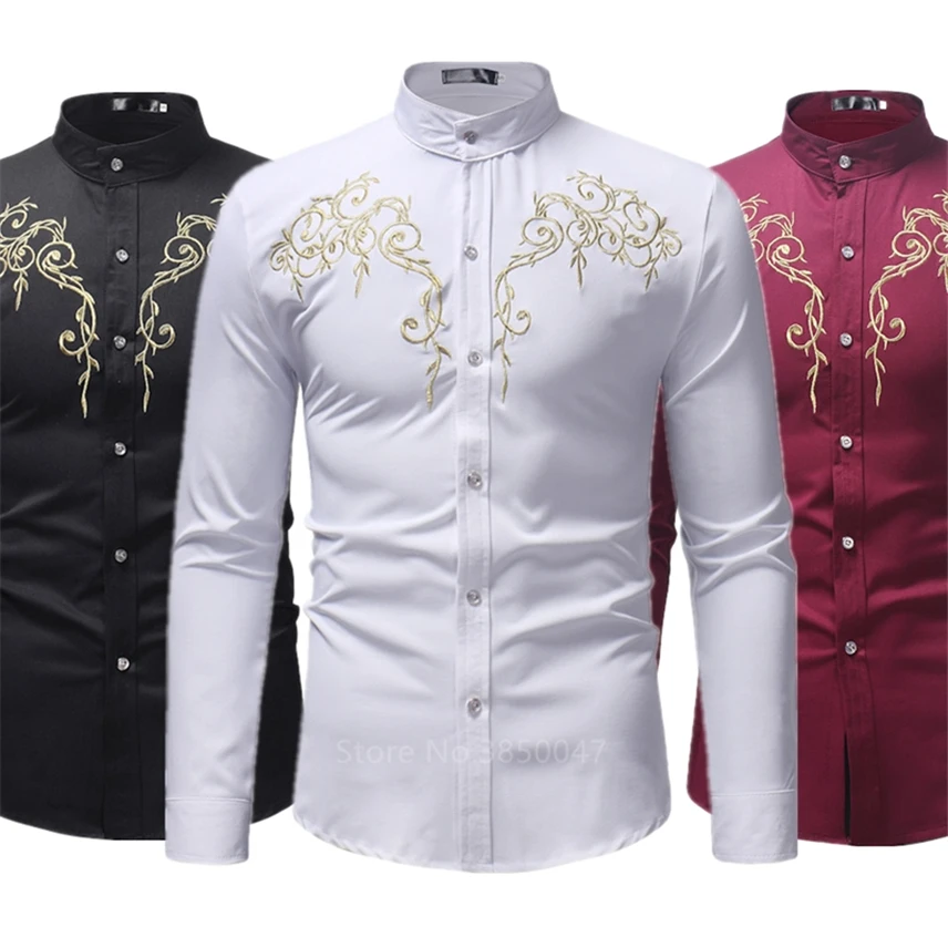 

2022 African Clothes for Men Shirt Dashiki Long Sleeve Embroidery Rich Bazin Print Traditional Africa Fashion Dresses Clothing