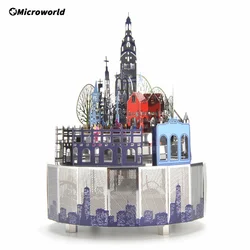 3d metal puzzle jogos estilo castelo tema diy girando caixa de música com luzes led modelo kits jigsaw brinquedos presentes para meninas crianças