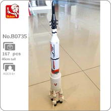 

Sluban B0735 Space Adventure Building Blocks Long March Rocket 46CM 2IN1 Astronaut Explore Mini Bricks Toy for Children Kid Gift