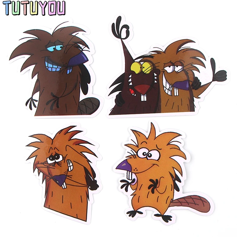 PC254 Wholesale 20set/lot 20 Pcs/set The Angry Beaver Cartoon Scrapbooking Stickers Decal For for Guitar Fridge Graffiti Sticker