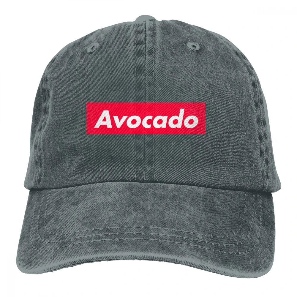 Авокадо красная коробка стиль Casquette черный унисекс Мужские Женские джинсовые бейсболка с ремешком кепки Регулируемый Гольф папа шляпа