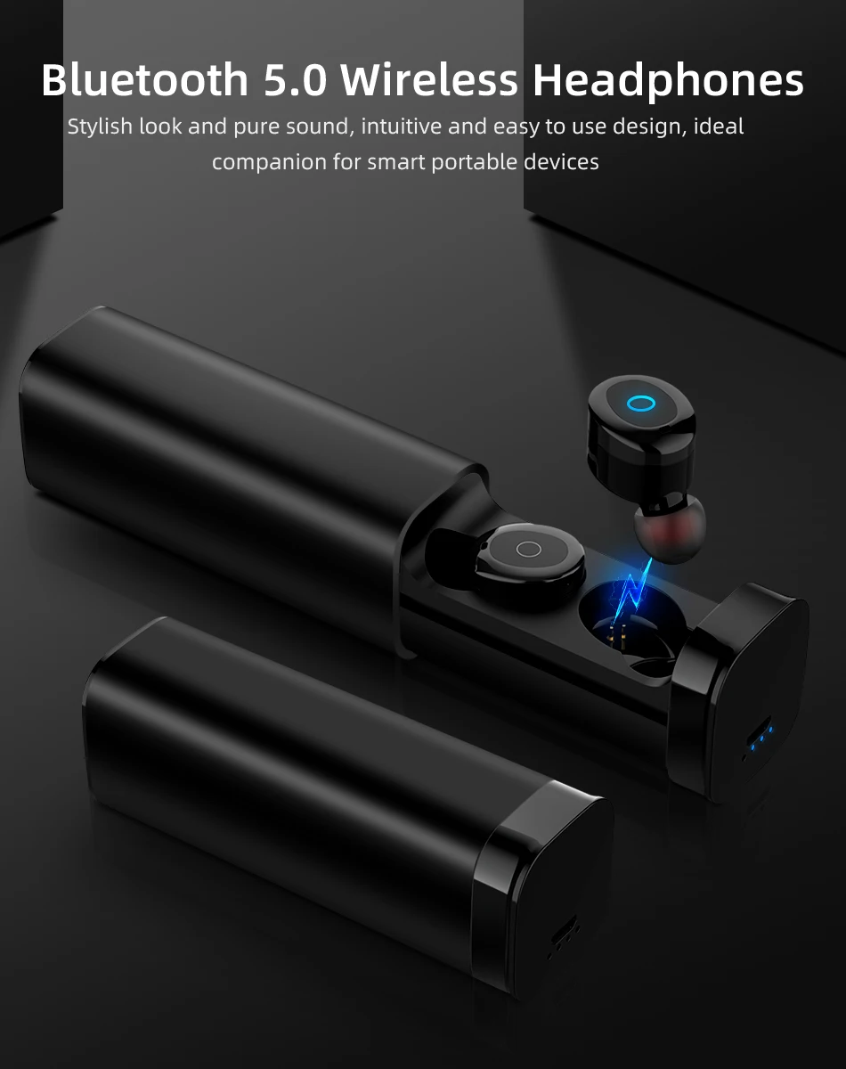 Мини Bluetooth наушники 5,0+ EDR с двойной микрофон спортивные водонепроницаемые 3D стерео наушники Автоматическое Сопряжение гарнитура TWS беспроводные наушники