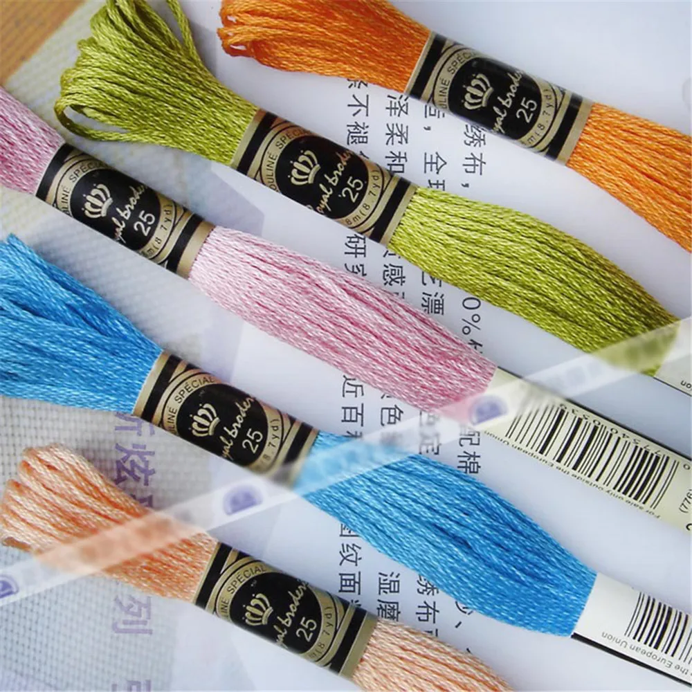 100% Cotton High Quality Cross stitch Floss Embroidery thread  Cross Stitch Embroidery Hand Knitting Sewing Weaving 8m 447 color