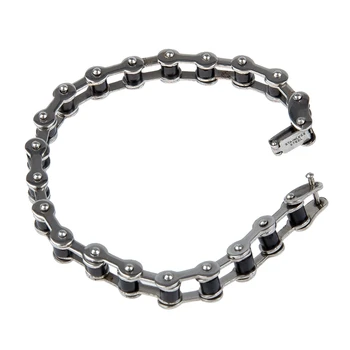 

Stainless Steel Rubber Bike Bicycle Chain Bracelet Bangle 0.4"