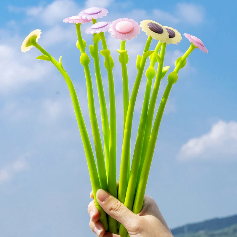 

1 Piece Lytwtw's Silicone Creative Cute Sunflower Change Color Flower Stationery Office School Supplies Gift Simulation Gel Pens