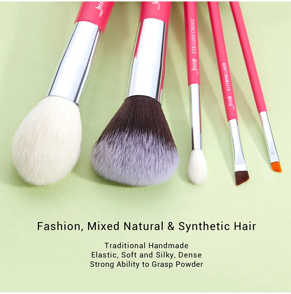Rose-carmin/Silver Makeup brushes