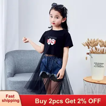 

Mayfair Cabin Girl Dresses Summer New Short-sleeved Fashion T-shirt Mesh Dress Princess Dress Children Clothing Girls Clothes