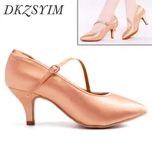 Women Modern Dance Shoes Girls Dancing Shoes Ballroom Soft Outsole Latin Dance Shoes For Women Closed Toe Tango Hight Heels