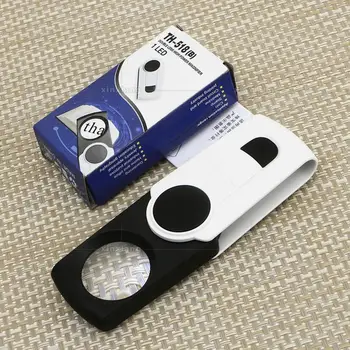 

8X 40mm Lens LED Illuminated Jadeite Filter Jewelry Gem Identifying Type Inspecting Magnifier Magnifying Glass Loupe with Lamps
