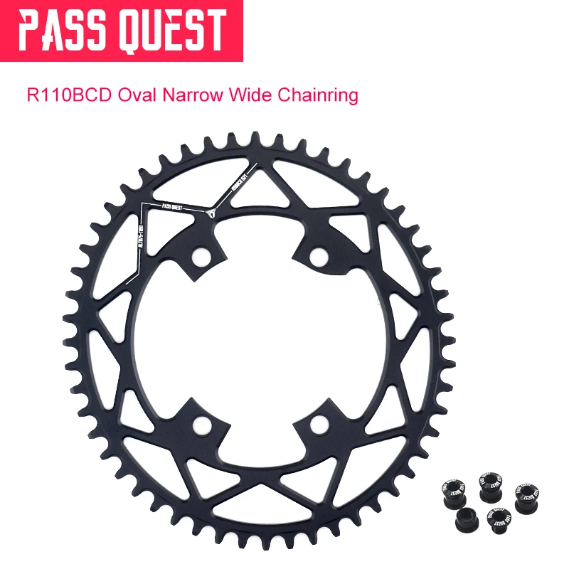 

PASS QUEST R110 / 4 BCD 110BCD Oval Road Bike Narrow Wide Chainring 40T-52T Bike Chainwheel ultegra R7000 R8000 DA9100