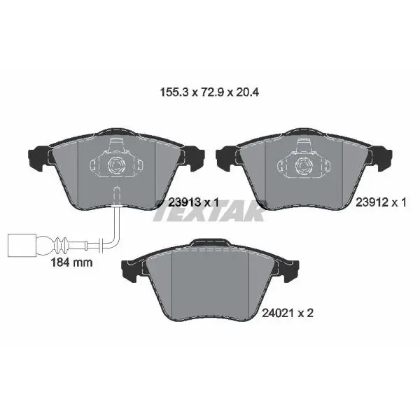Колодки дисковые передние Audi A3, VW Passat/Golf V 1.6-3.2i/1.9